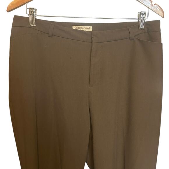 Coldwater Creek Women Natural Fit Pants 12 Brown Straight Leg Minimal Office - Picture 9 of 10